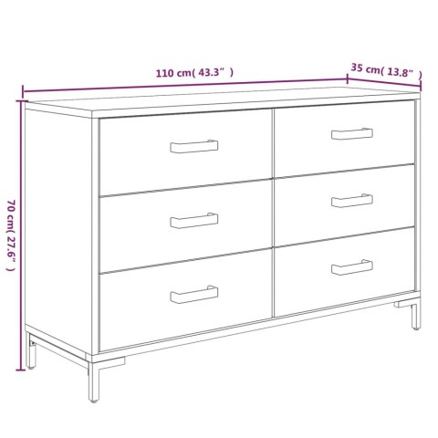 VidaXL Szafka, brązowa, 110x35x70 cm, lite drewno sosnowe VidaXL Szafka, brązowa, 110x35x70 cm, lite drewno sosnowe