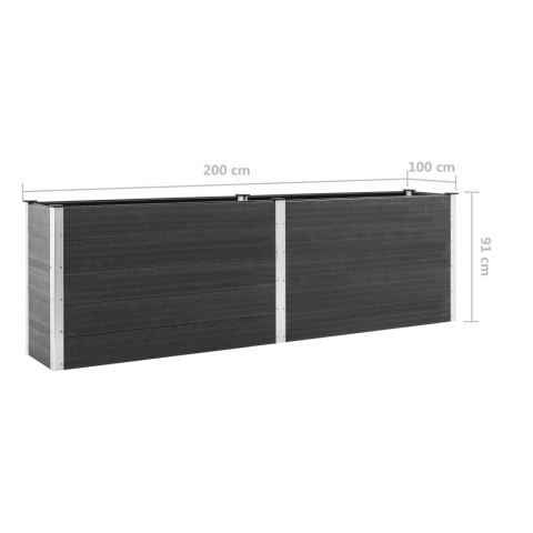 VidaXL Podwyższona donica ogrodowa, 200x100x91 cm, WPC, szara VidaXL Podwyższona donica ogrodowa, 200x100x91 cm, WPC, szara