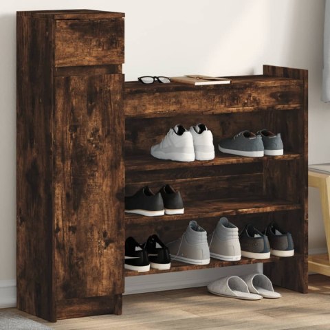 VidaXL Szafka na buty, przydymiony dąb, 100,5x28x100 cm VidaXL Szafka na buty, przydymiony dąb, 100,5x28x100 cm
