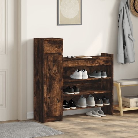 VidaXL Szafka na buty, przydymiony dąb, 100,5x28x100 cm VidaXL Szafka na buty, przydymiony dąb, 100,5x28x100 cm