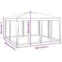  Namiot imprezowy z 8 ścianami z siatki, biały, 4x4 m, HDPE