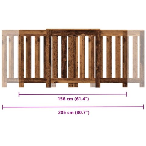 VidaXL Osłona na grzejnik, stare drewno, 205x21,5x83,5 cm VidaXL Osłona na grzejnik, stare drewno, 205x21,5x83,5 cm