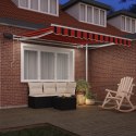 VidaXL Ręczna markiza chowana z LED Pomarańczowa i brązowa 300x250 cm