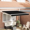 Chowana czarna markiza vidaXL 300x250 cm, Zastępcza tkanina do markizy vidaXL 3x2.5 m czarna