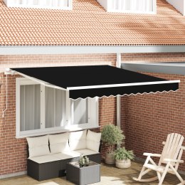 Markiza manualna vidaXL chowana czarna 300x250 cm, Materiał do wymiany w markizie vidaXL na ramę 3x2.5 m czarny