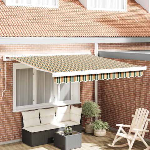 Markiza ręczna vidaXL Zielona i Żółta 300x250 cm, Materiał do wymiany markizy vidaXL na ramę 3x2,5 m Zielona i Żółta