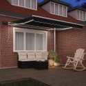 Ręczna markiza chowana z LED w kolorze czarnym 300x250 cm, Tkanina zamienna do markizy vidaXL na stelaż 3x2.5 m w kolorze czarny