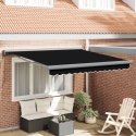 VidaXL Automatyczna chowana markiza Czarna 300x250 cm, vidaXL Wymienna tkanina do markizy ramowej 3x2,5 m Czarna