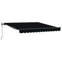 VidaXL Automatyczna czarna markiza chowana 300x250 cm, vidaXL Wymiana materiału markizy do ramy 3x2.5 m czarna