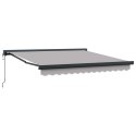 VidaXL Automatyczna markiza chowana jasnoszara 300x250 cm, vidaXL Tkanina wymienna do markizy 3x2,5 m jasnoszara