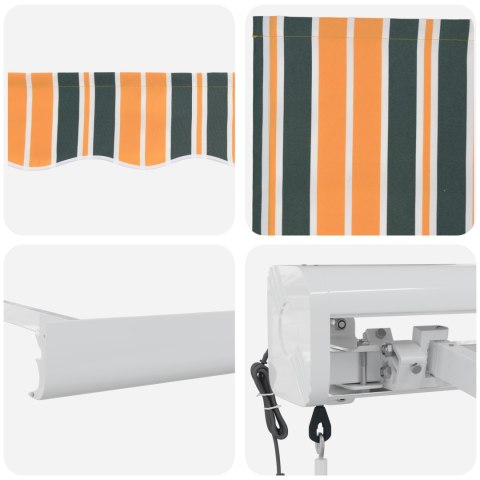 VidaXL Automatyczna markiza chowana zielona i żółta 300x250 cm, Markiza do ramy 3x2,5 m zielona i żółta VidaXL Automatyczna markiza chowana zielona i żółta 300x250 cm, Markiza do ramy 3x2,5 m zielona i żółta