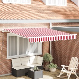 VidaXL Manualna Chowana Markiza Czerwono-biała Pasy 300x250 cm