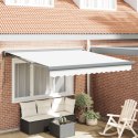 VidaXL Markiza Automatyczna Chowana Biała 300x250 cm, vidaXL Materiał na wymianę do ramy 3x2.5 m Biały