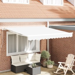VidaXL Ręczna Chowana Markiza Biała 300x250 cm, vidaXL Materiał do wymiany markizy 3x2,5 m Biała