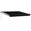 VidaXL Ręczna Chowana Markiza Czarna 300x250 cm, vidaXL Materiał wymienny do markizy 3x2,5 m Czarny