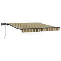 VidaXL Ręczna Markiza Schowana z LED Zielona i Żółta 300x250 cm, vidaXL Tkanina wymienna do markizy 3x2.5 m Zielona i Żółta