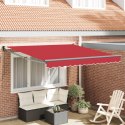VidaXL Ręczna chowana markiza Czerwona 300x250 cm, vidaXL Materiał wymienny do markizy 3x2.5 m Ramka Czerwona