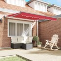 VidaXL Ręczna chowana markiza Czerwona 300x250 cm, vidaXL Materiał wymienny do markizy 3x2.5 m Ramka Czerwona