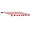 VidaXL Ręczna chowana markiza z LED w czerwonym i białym kolorze 300x250 cm