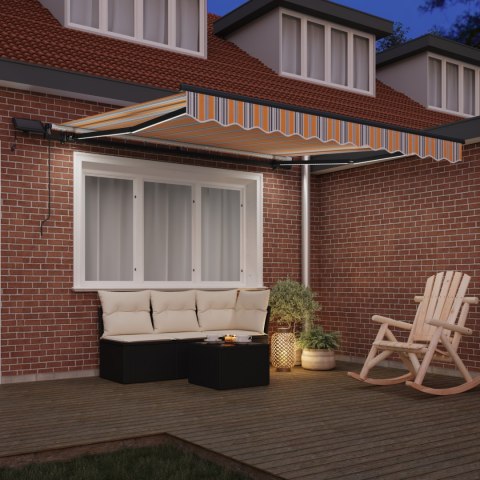 VidaXL Ręczna markiza chowana z wielokolorowym paskiem LED 300x250 cm VidaXL Ręczna markiza chowana z wielokolorowym paskiem LED 300x250 cm