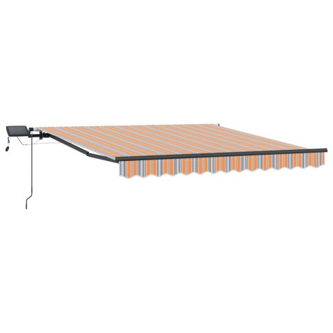VidaXL Ręczna markiza chowana z wielokolorowym paskiem LED 300x250 cm VidaXL Ręczna markiza chowana z wielokolorowym paskiem LED 300x250 cm