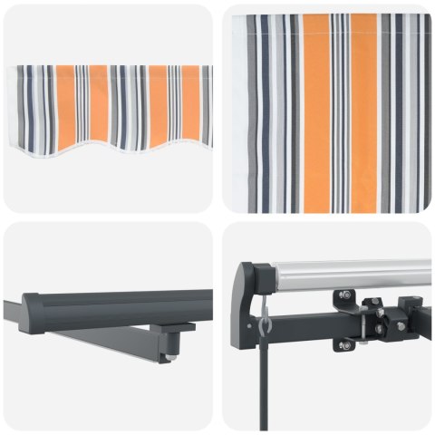 VidaXL Ręczna markiza chowana z wielokolorowym paskiem LED 300x250 cm VidaXL Ręczna markiza chowana z wielokolorowym paskiem LED 300x250 cm