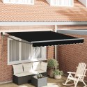 Automatyczna chowana markiza vidaXL Czarna 350x250 cm, Materiał do markizy vidaXL na ramę 3.5x2.5 m Czarna