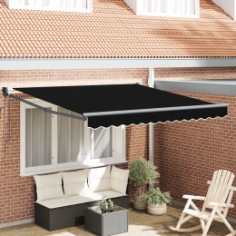 Automatyczna chowana markiza vidaXL Czarna 350x250 cm, Materiał do markizy vidaXL na ramę 3.5x2.5 m Czarna