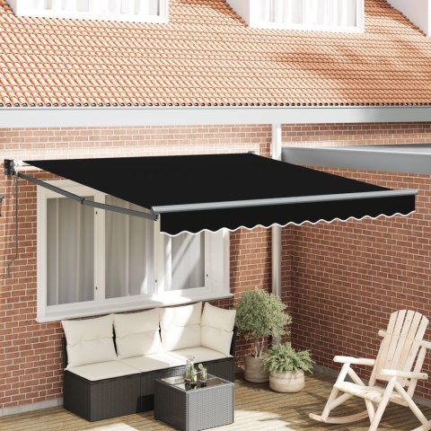Automatyczna chowana markiza vidaXL Czarna 350x250 cm, Materiał do markizy vidaXL na ramę 3.5x2.5 m Czarna