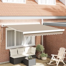 Beżowa Ręczna Markiza Chowana 350x250 cm, Wymienna tkanina do markizy vidaXL dla ramy 3.5x2.5 m Beżowa
