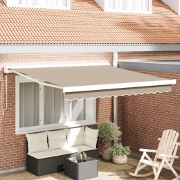 Beżowa automatyczna markiza chowana 350x250 cm, Tkanina do wymiany markizy vidaXL na ramę 3,5x2,5 m beżowa