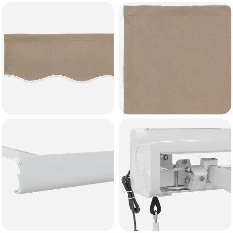 Beżowa automatyczna markiza chowana 350x250 cm, Tkanina do wymiany markizy vidaXL na ramę 3,5x2,5 m beżowa Beżowa automatyczna markiza chowana 350x250 cm, Tkanina do wymiany markizy vidaXL na ramę 3,5x2,5 m beżowa