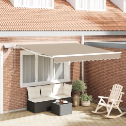 Beżowa ręczna markiza vidaXL z LED 350x250 cm, Materiał do wymiany vidaXL na ramie 3.5x2.5 m Beżowa