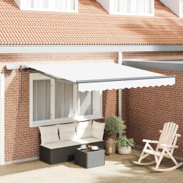 Biała ręczna markiza chowana z LED 350x250 cm, Materiał wymienny do markizy vidaXL na ramę 3.5x2.5 m Biały