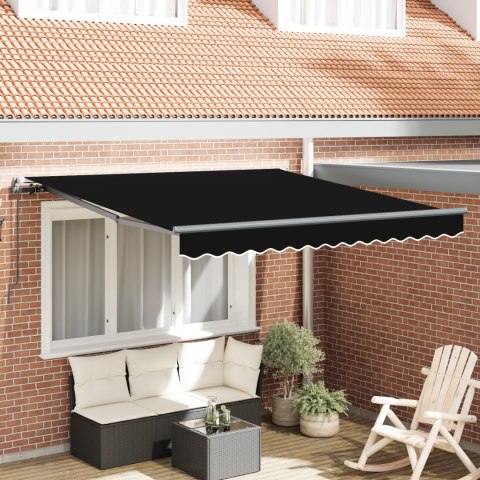Czarna markiza ręczna vidaXL 350x250 cm, Tkanina zamienna do markizy vidaXL dla ramy 3,5x2,5 m Czarna