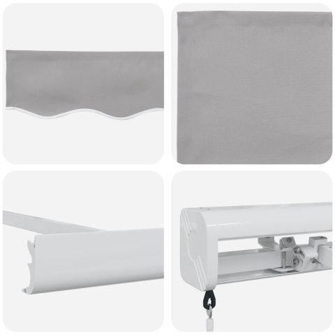 Jasnoszara ręczna markiza zwijana vidaXL 350x250 cm, Materiał zastępczy vidaXL dla ramy 3.5x2.5 m jasnoszary Jasnoszara ręczna markiza zwijana vidaXL 350x250 cm, Materiał zastępczy vidaXL dla ramy 3.5x2.5 m jasnoszary