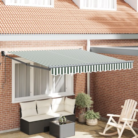 Markiza automatyczna vidaXL zielona i biała 300x250 cm, Materiał do ramy markizy vidaXL 3x2,5 m zielono-biały