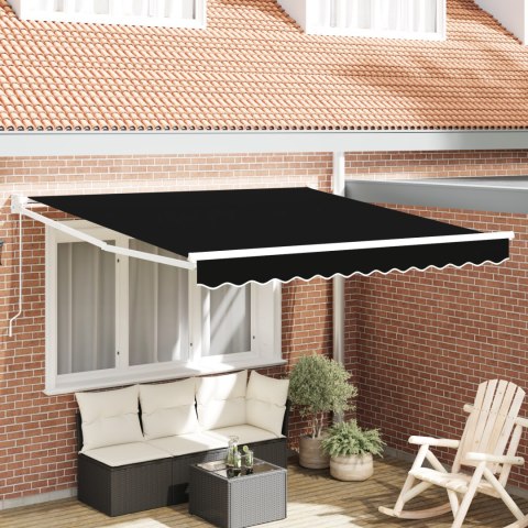 Markiza manualna vidaXL Czarna 350x250 cm, Tkanina do wymiany markizy vidaXL pasująca do ramy 3.5x2.5 m Czarna