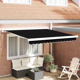 Markiza ręczna vidaXL Czarna 350x250 cm, Tkanina do markizy vidaXL na ramę 3.5x2.5 m Czarna