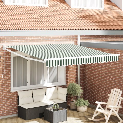 Markiza ręczna vidaXL Zielona i biała 300x250 cm, Materiał do wymiany markizy vidaXL dla ramy 3x2,5 m Zielona i biała