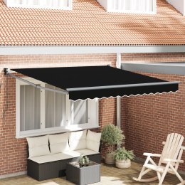 Markiza ręczna zwijana czarna 350x250 cm, Tkanina zamienna do markiz vidaXL dla ramy 3.5x2.5 m czarna