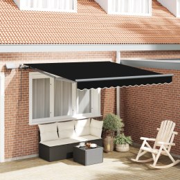 Ręczna markiza chowana vidaXL z LED w czarnym kolorze 350x250 cm, Materiał wymienny do markizy vidaXL dla ramy 3,5x2,5 m w czarn