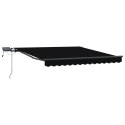 Ręczna markiza chowana vidaXL z LED w czarnym kolorze 350x250 cm, Materiał wymienny do markizy vidaXL dla ramy 3,5x2,5 m w czarn