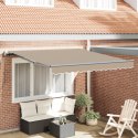 VidaXL Automatyczna chowana markiza beżowa 350x250 cm, vidaXL Materiał wymienny do markizy 3.5x2.5 m beżowy