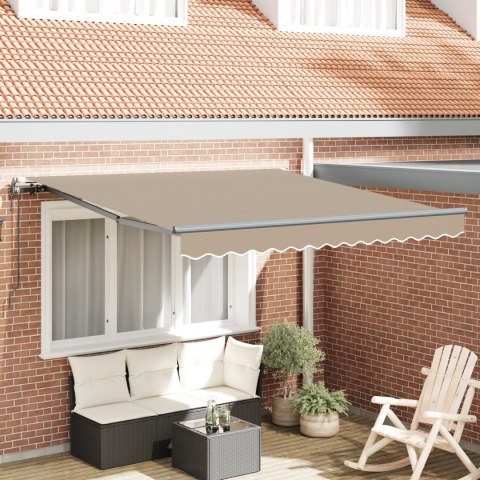 VidaXL Automatyczna chowana markiza beżowa 350x250 cm, vidaXL Materiał wymienny do markizy 3.5x2.5 m beżowy