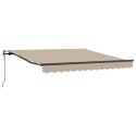 VidaXL Automatyczna chowana markiza beżowa 350x250 cm, vidaXL Materiał wymienny do markizy 3.5x2.5 m beżowy