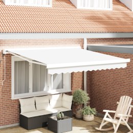 VidaXL Automatyczna chowana markiza biała 350x250 cm, vidaXL Materiał do wymiany markizy na ramę 3.5x2.5 m białą