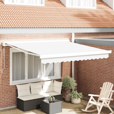 VidaXL Automatyczna chowana markiza biała 350x250 cm, vidaXL Materiał do wymiany markizy na ramę 3.5x2.5 m białą VidaXL Automatyczna chowana markiza biała 350x250 cm, vidaXL Materiał do wymiany markizy na ramę 3.5x2.5 m białą