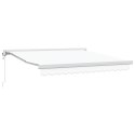 VidaXL Automatyczna chowana markiza biała 350x250 cm, vidaXL Materiał do wymiany markizy na ramę 3.5x2.5 m białą