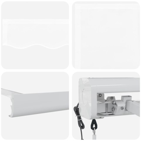VidaXL Automatyczna chowana markiza biała 350x250 cm, vidaXL Materiał do wymiany markizy na ramę 3.5x2.5 m białą VidaXL Automatyczna chowana markiza biała 350x250 cm, vidaXL Materiał do wymiany markizy na ramę 3.5x2.5 m białą